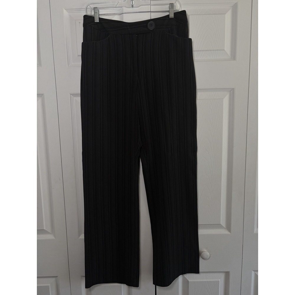 Uniform John Paul Richard Pinstripe Trousers Womens Size 10 Black Career Pants